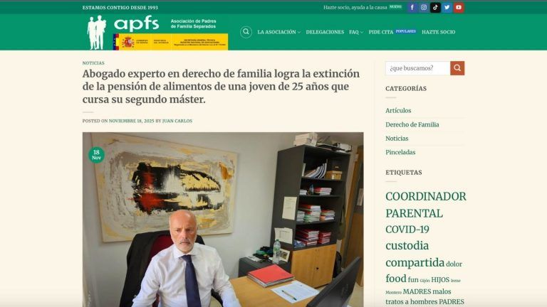 Jesús Odériz en APFS: conseguimos extinguir la pensión a una hija de 25 años