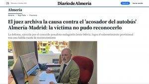 Abogado experto en delitos sexuales obtiene el archivo judicial del caso del presunto acosador en el autobús Almería-Madrid